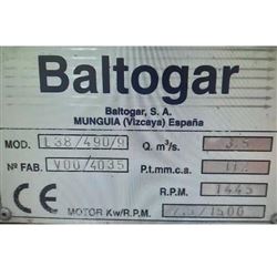 Baltogar离心风机L38/490/9用于金属和矿产